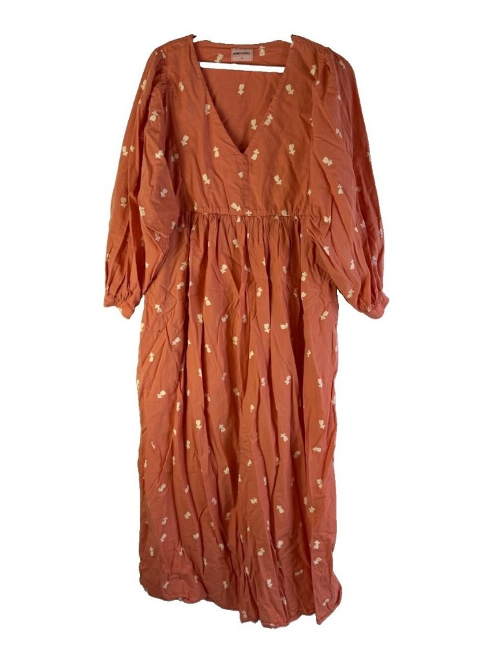 Bobo Choses Dress Puff Sleeve Maxi Cotton Peasant Country Cottagecore